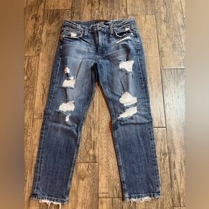 Joe's Jeans Distressed Dark Blue Skinny Jeans